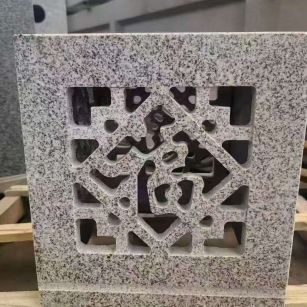 武汉 芝麻白花岗岩镂空雕花灯笼