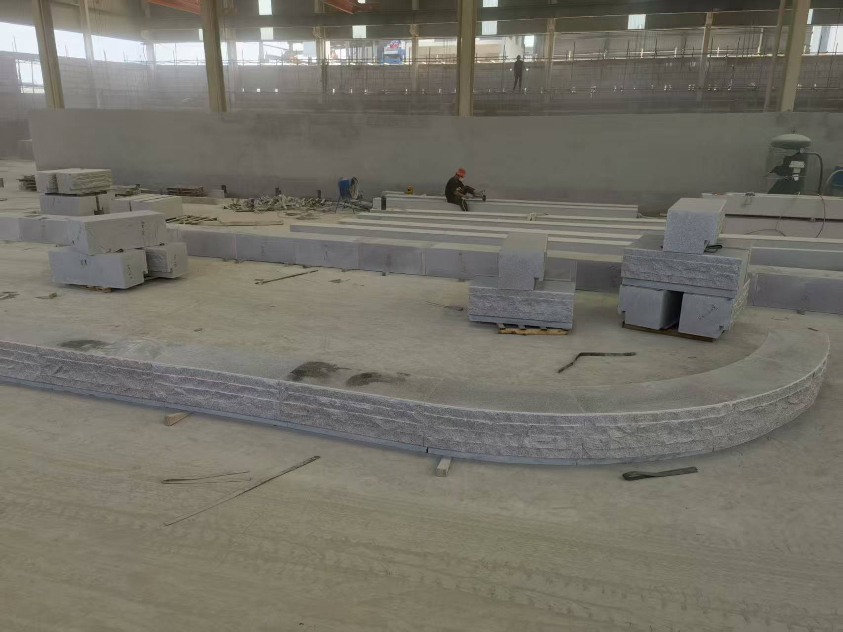 武汉 芝麻白整石坐凳（光面+自然面）