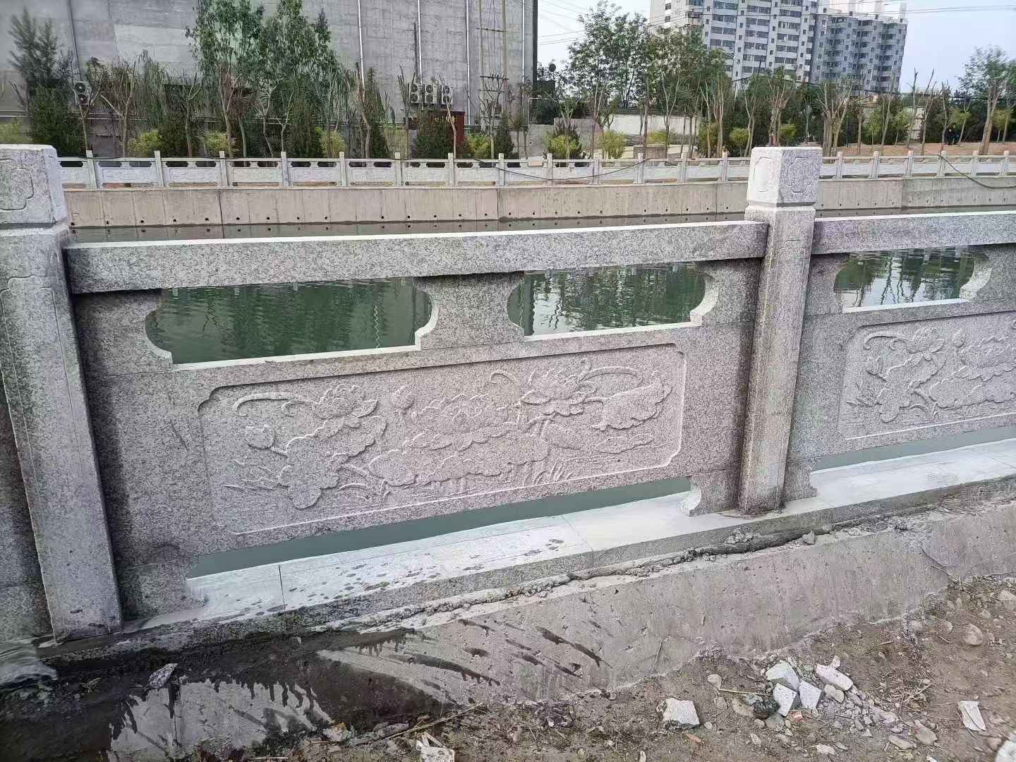 武汉 芙蓉白大花桥梁、河道，石材栏杆、围栏、护栏