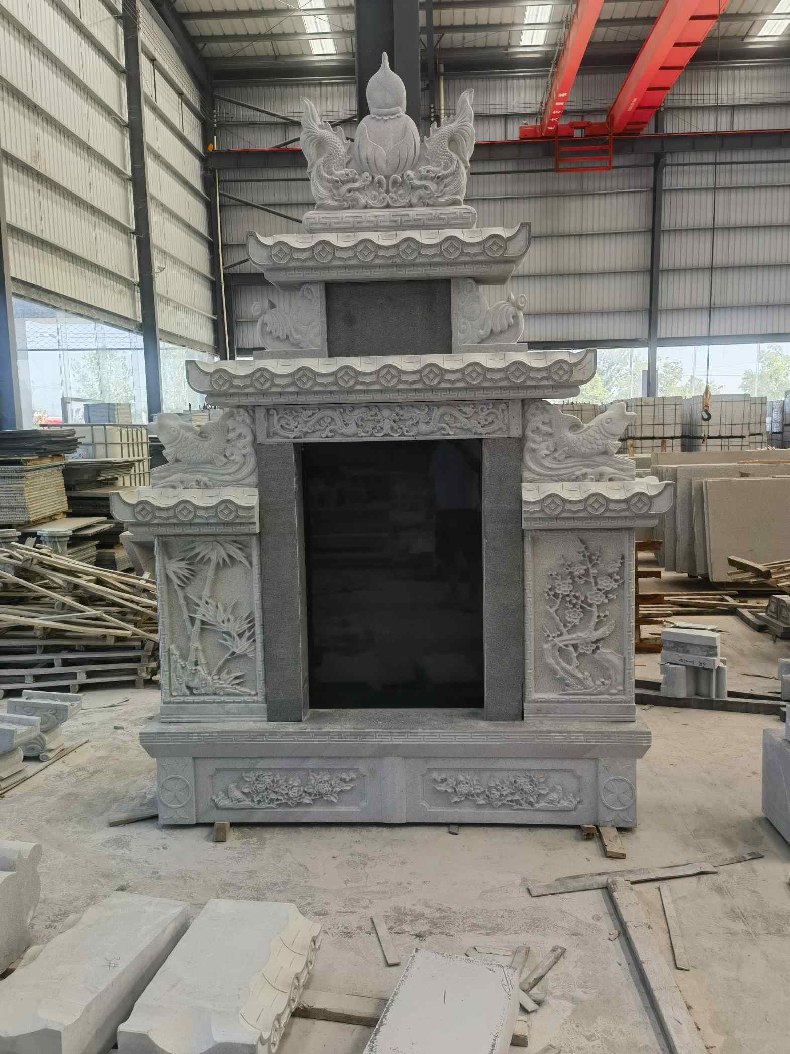 武汉 芝麻灰高档墓碑、土墓，一套也支持定做